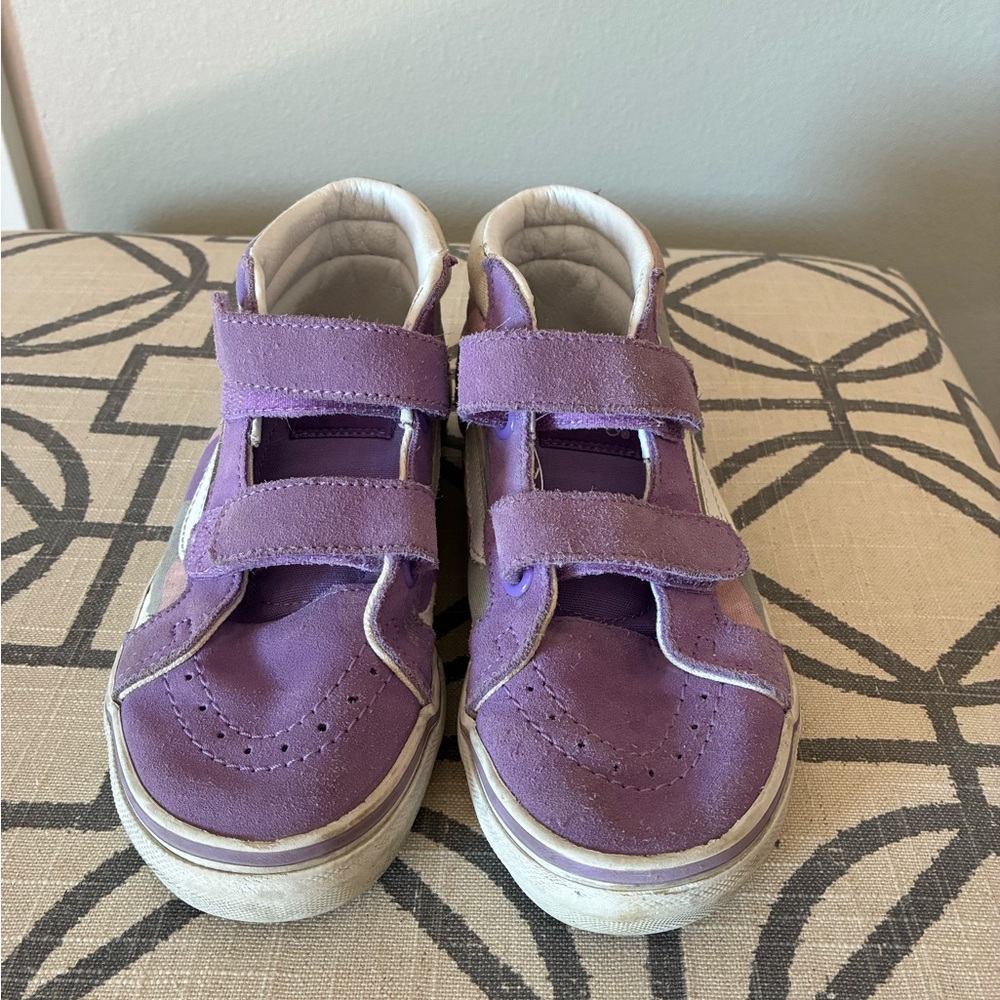 Vans Kids Purple Velcro Sneakers
